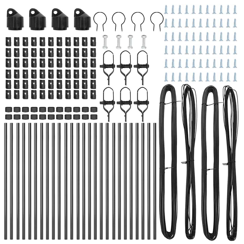 Afrasteringspaal 26 pcs Grijs 3,2 x 3,2 x 120 cm is nu te koop bij PeponiXL, paradijselijk wonen!