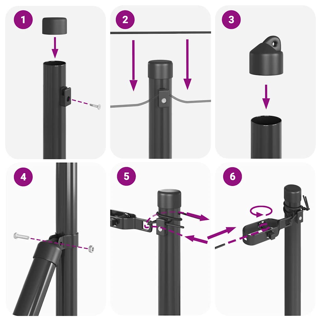 Afrasteringspaal 26 pcs Grijs 3,2 x 3,2 x 120 cm is nu te koop bij PeponiXL, paradijselijk wonen!