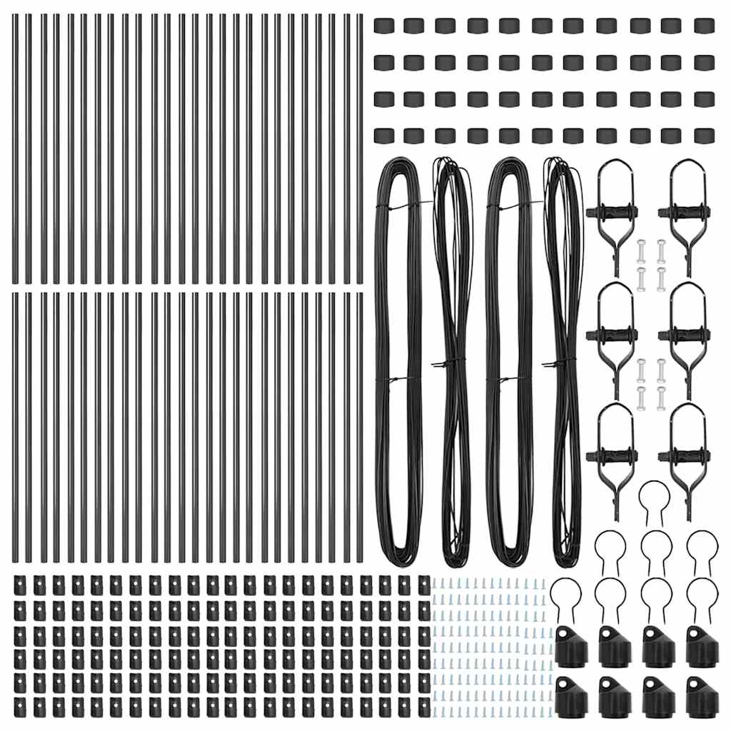 Afrasteringspaal 52 pcs Grijs 3,2 x 3,2 x 120 cm is nu te koop bij PeponiXL, paradijselijk wonen!