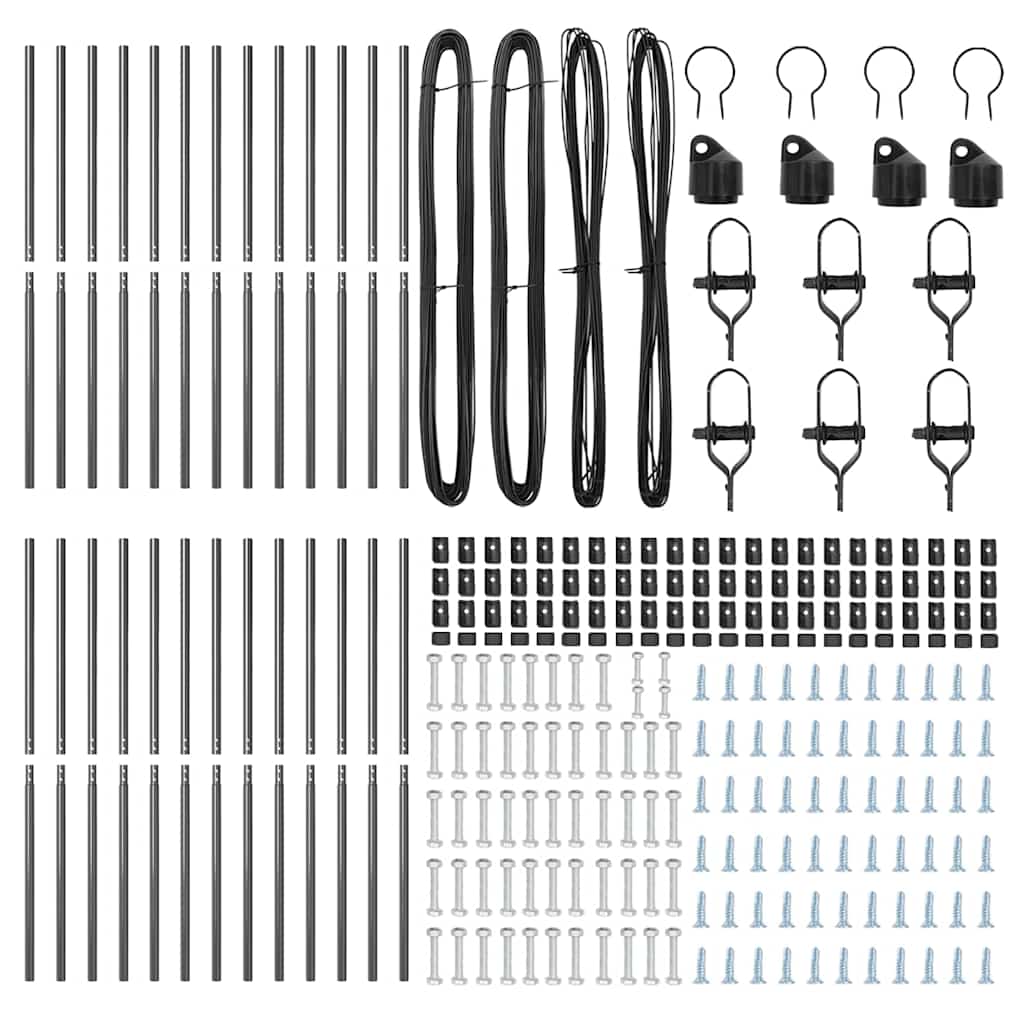 Afrasteringspaal 26 pcs Grijs 3,2 x 3,2 x 150 cm is nu te koop bij PeponiXL, paradijselijk wonen!