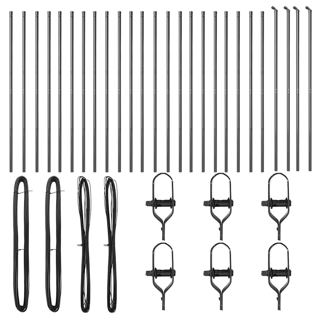 Afrasteringspaal 26 pcs Grijs 3,2 x 3,2 x 170 cm is nu te koop bij PeponiXL, paradijselijk wonen!