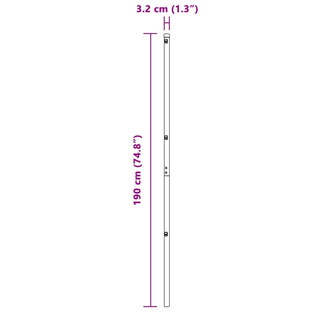 Afrasteringspaal 52 pcs Grijs 3,2 x 3,2 x 190 cm is nu te koop bij PeponiXL, paradijselijk wonen!