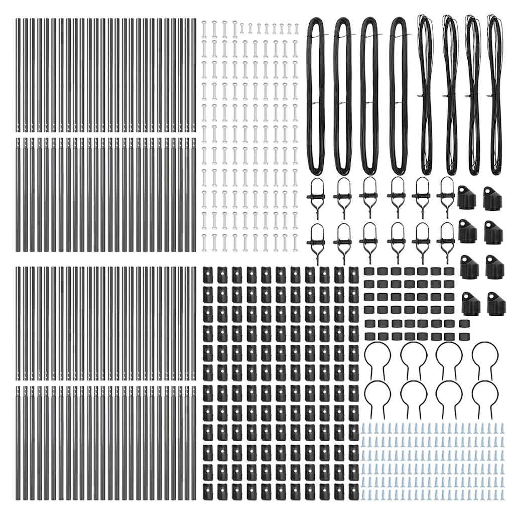 Afrasteringspaal 52 pcs Grijs 3,2 x 3,2 x 210 cm is nu te koop bij PeponiXL, paradijselijk wonen!