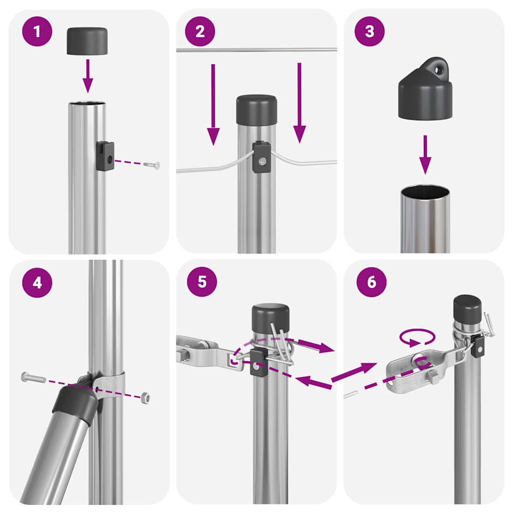 Afrasteringspaal 26 pcs Grijs 3,2 x 3,2 x 80 cm is nu te koop bij PeponiXL, paradijselijk wonen!