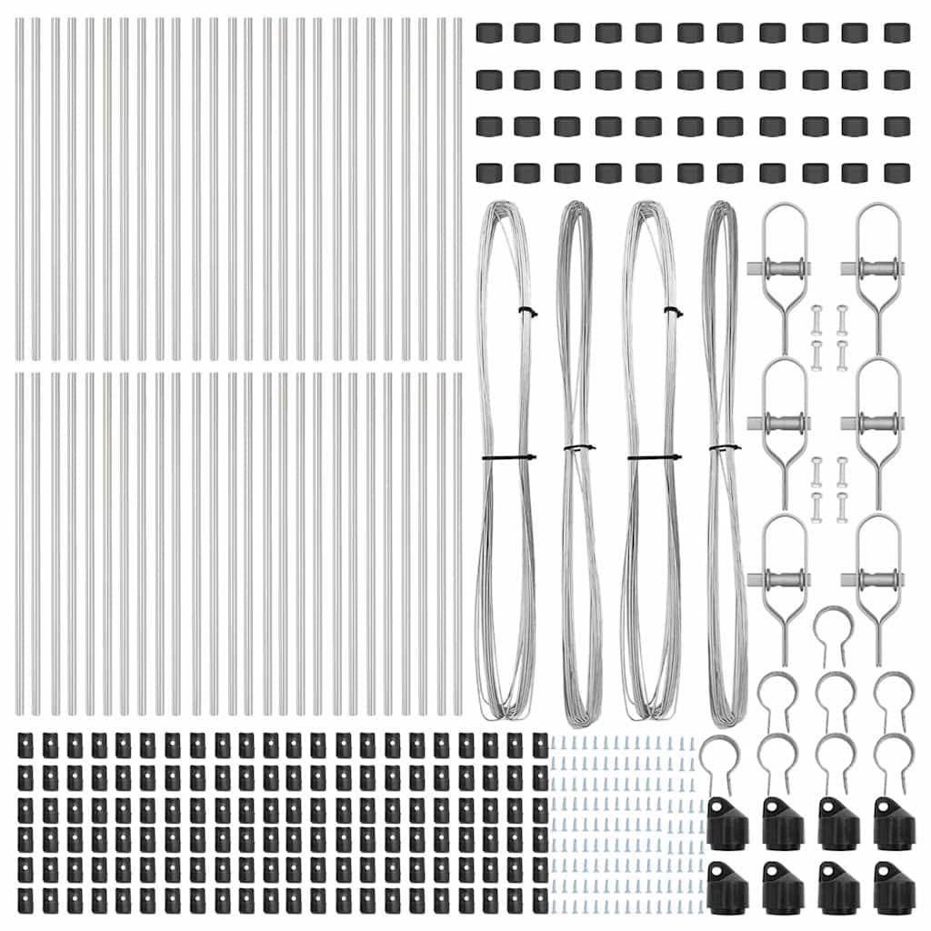 Afrasteringspaal 52 pcs Grijs 3,2 x 3,2 x 80 cm is nu te koop bij PeponiXL, paradijselijk wonen!