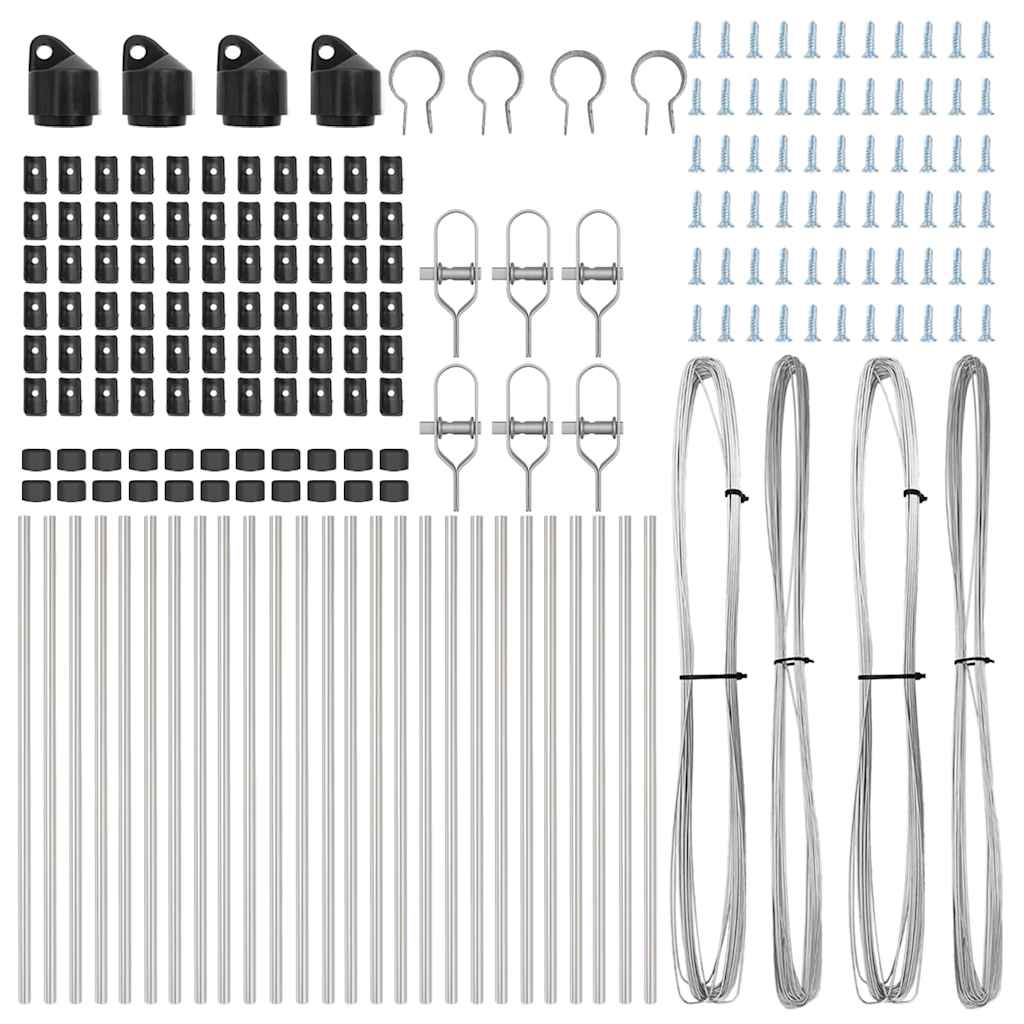 Afrasteringspaal 26 pcs Grijs 3,2 x 3,2 x 120 cm is nu te koop bij PeponiXL, paradijselijk wonen!