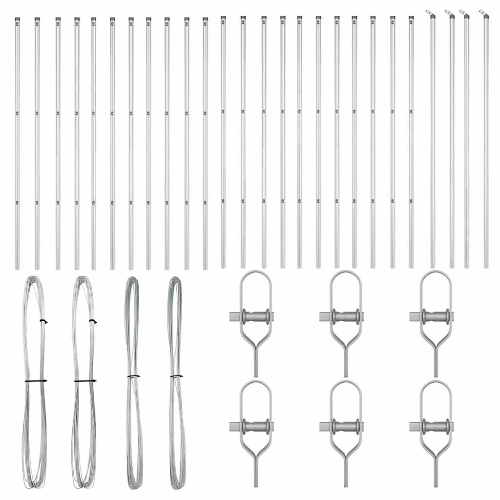 Afrasteringspaal 26 pcs Grijs 3,2 x 3,2 x 150 cm is nu te koop bij PeponiXL, paradijselijk wonen!