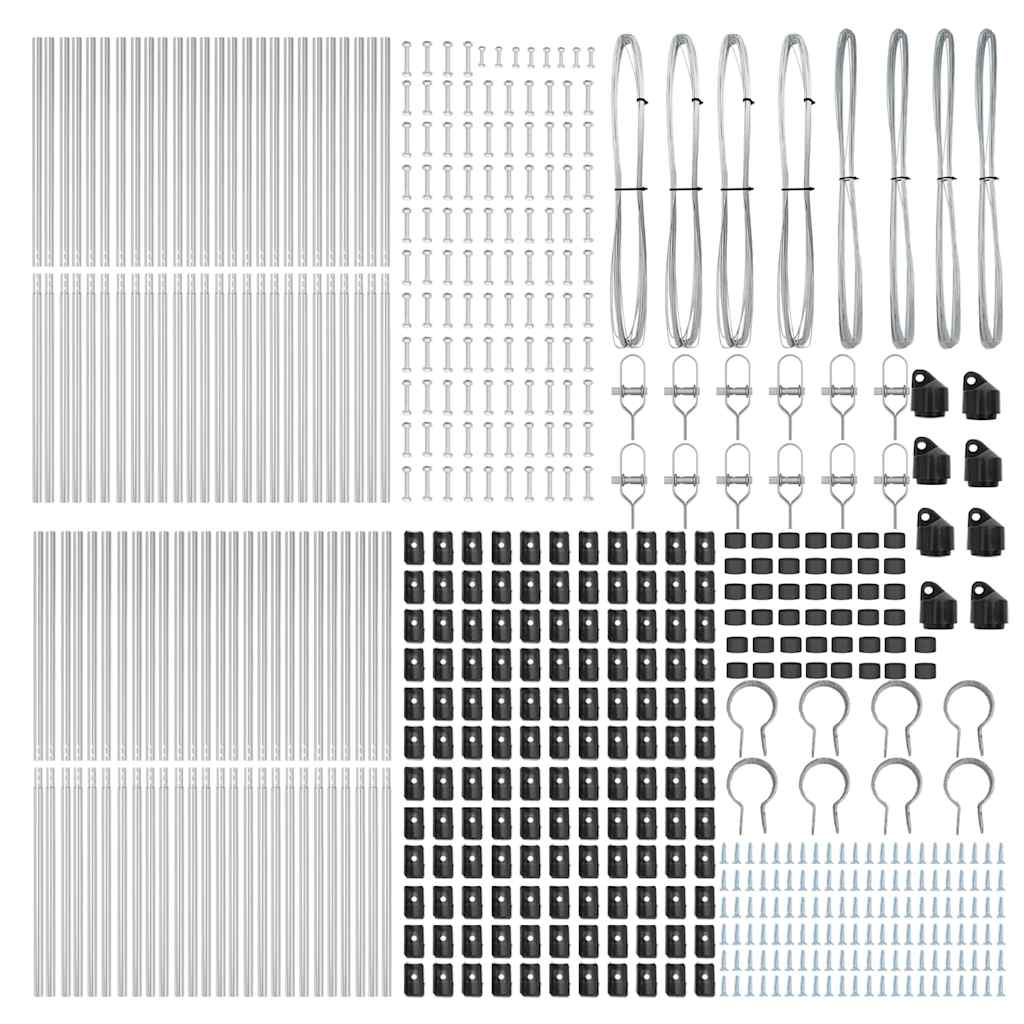 Afrasteringspaal 52 pcs Grijs 3,2 x 3,2 x 170 cm is nu te koop bij PeponiXL, paradijselijk wonen!