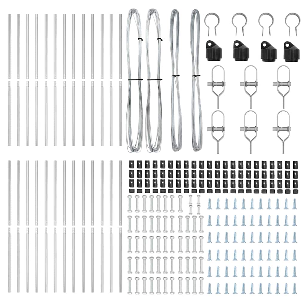 Afrasteringspaal 26 pcs Grijs 3,2 x 3,2 x 210 cm is nu te koop bij PeponiXL, paradijselijk wonen!