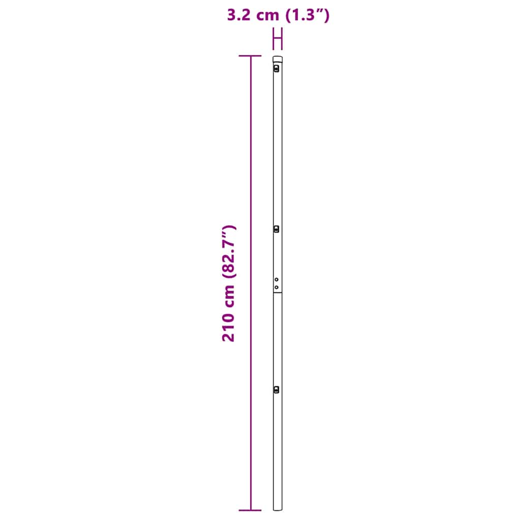 Afrasteringspaal 52 pcs Grijs 3,2 x 3,2 x 210 cm is nu te koop bij PeponiXL, paradijselijk wonen!