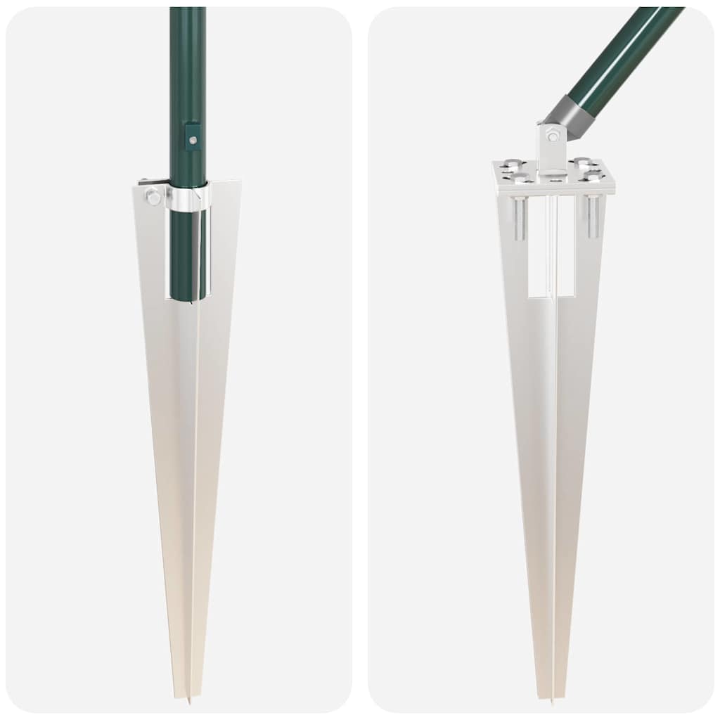 Afrasteringspaal 52 pcs Grijs 3,2 x 3,2 x 215 cm is nu te koop bij PeponiXL, paradijselijk wonen!