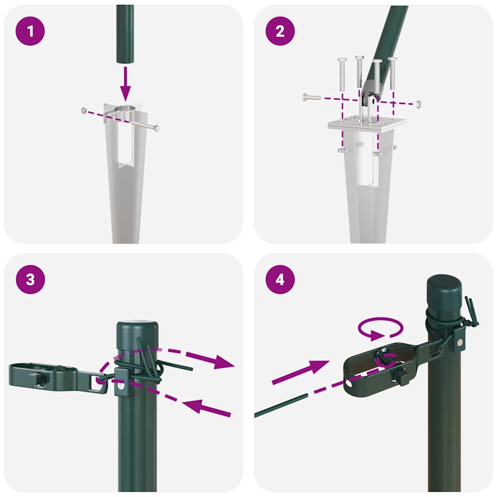 Afrasteringspaal 52 pcs Grijs 3,2 x 3,2 x 215 cm is nu te koop bij PeponiXL, paradijselijk wonen!