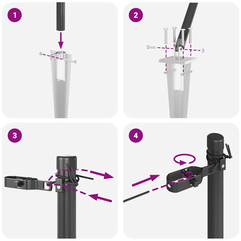 Afrasteringspaal 52 pcs Grijs 3,2 x 3,2 x 165 cm is nu te koop bij PeponiXL, paradijselijk wonen!