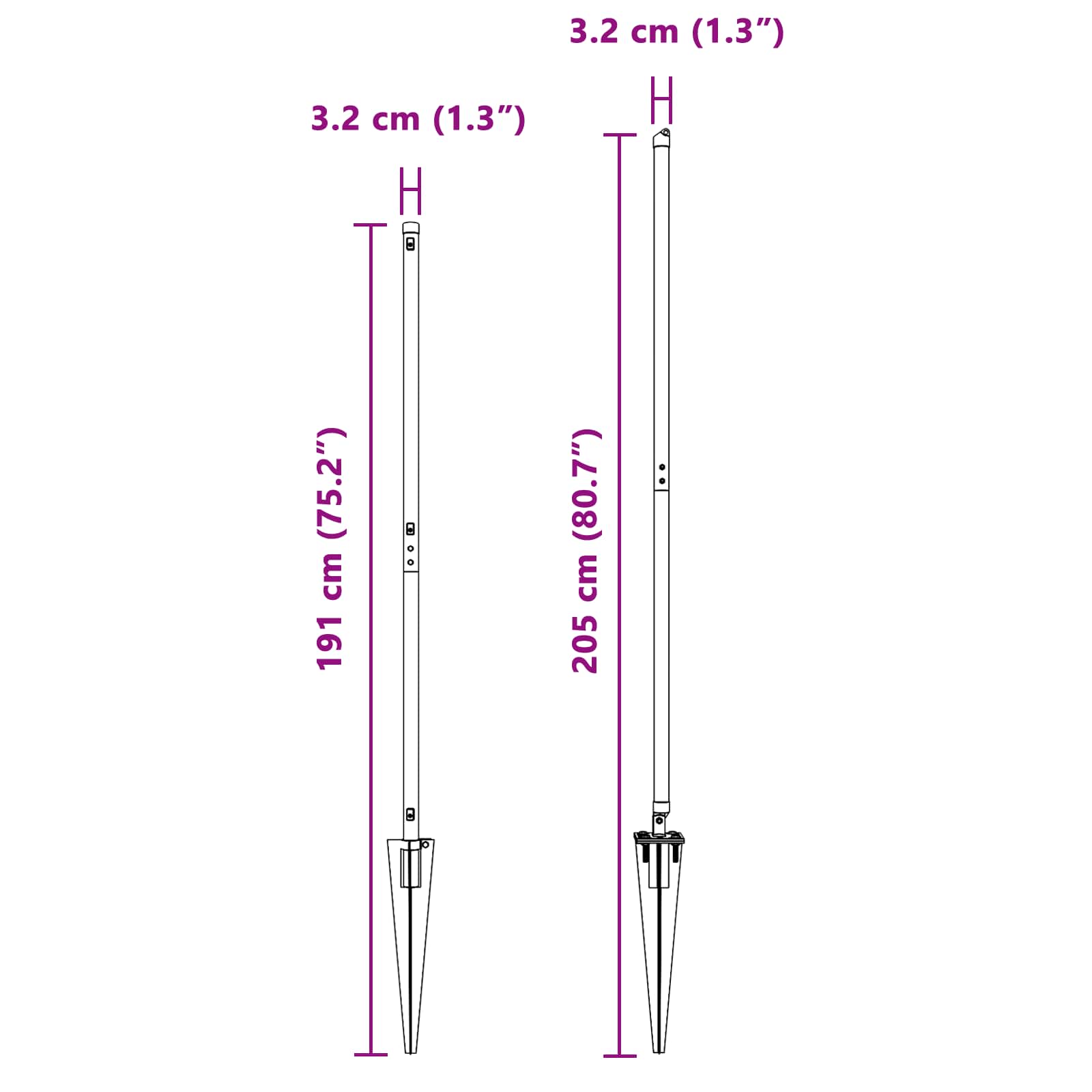 Afrasteringspaal 26 pcs Grijs 3,2 x 3,2 x 205 cm is nu te koop bij PeponiXL, paradijselijk wonen!