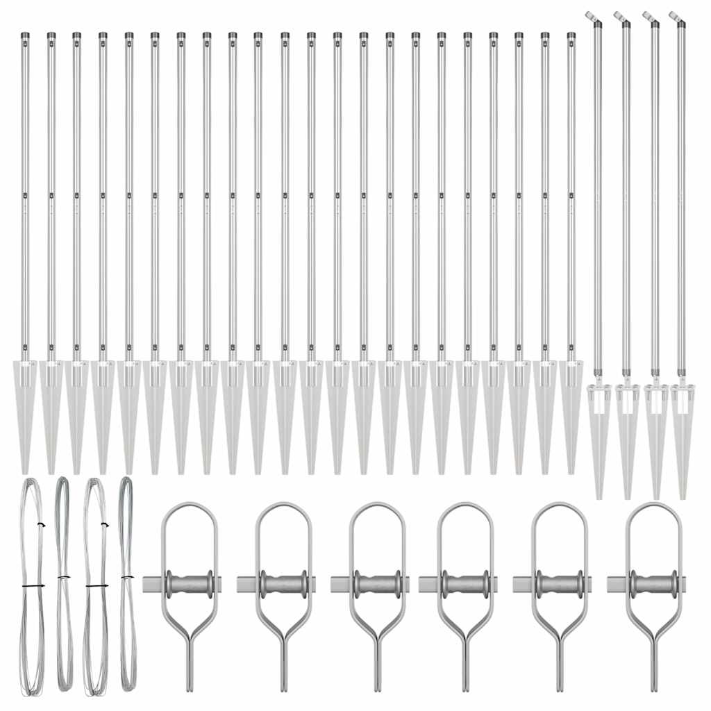 Afrasteringspaal 26 pcs Grijs 3,2 x 3,2 x 185 cm is nu te koop bij PeponiXL, paradijselijk wonen!