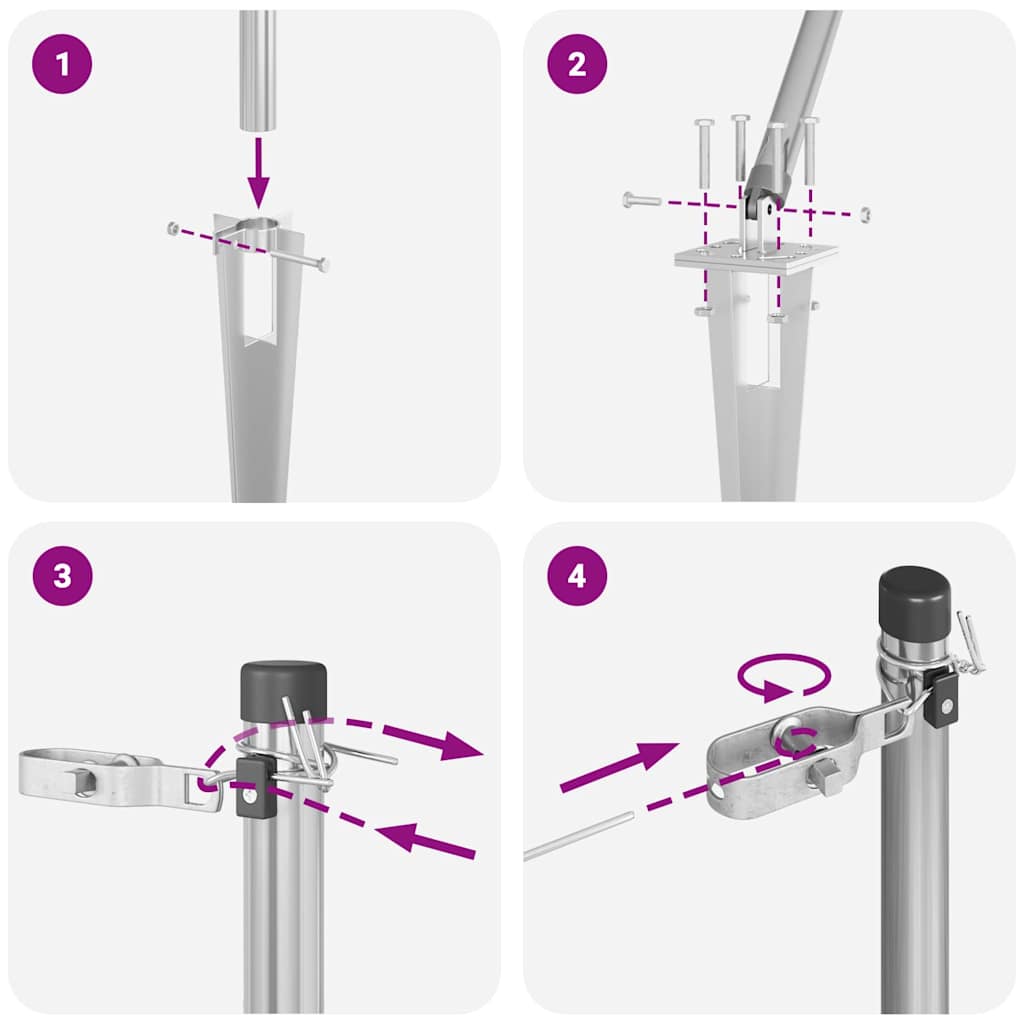 Afrasteringspaal 26 pcs Grijs 3,2 x 3,2 x 185 cm is nu te koop bij PeponiXL, paradijselijk wonen!