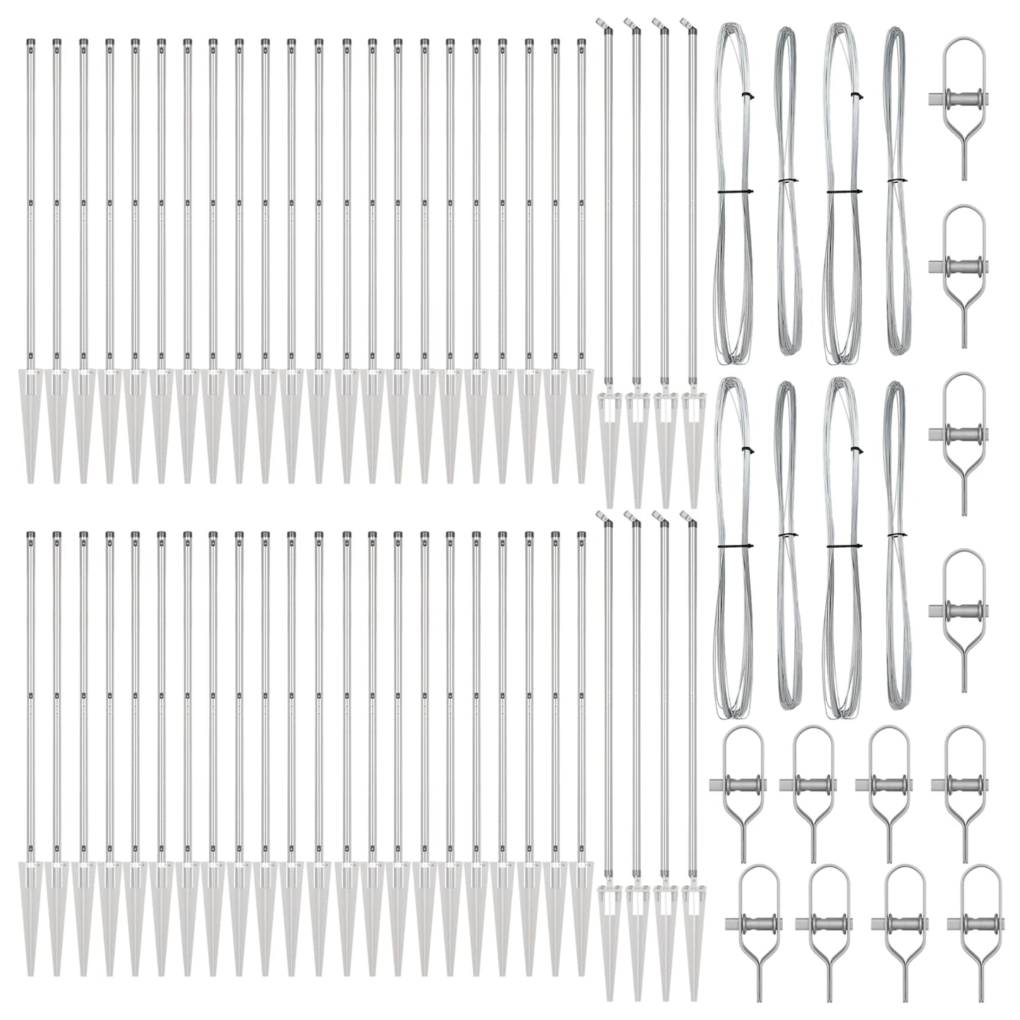 Afrasteringspaal 52 pcs Grijs 3,2 x 3,2 x 205 cm is nu te koop bij PeponiXL, paradijselijk wonen!