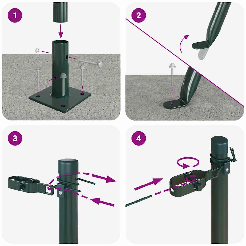 Afrasteringspaal 52 pcs Grijs 3,2 x 3,2 x 90 cm is nu te koop bij PeponiXL, paradijselijk wonen!