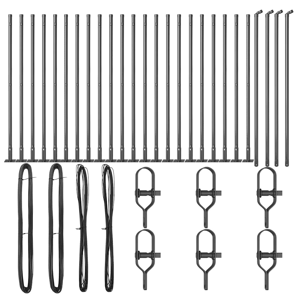 Afrasteringspaal 26 pcs Grijs 3,2 x 3,2 x 90 cm is nu te koop bij PeponiXL, paradijselijk wonen!