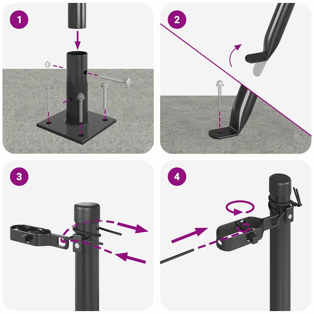 Afrasteringspaal 26 pcs Grijs 3,2 x 3,2 x 170 cm is nu te koop bij PeponiXL, paradijselijk wonen!