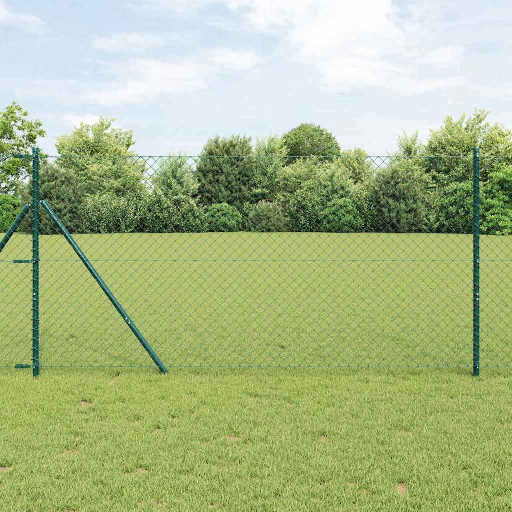 Afrasteringspaal Groen 25 x 1 m (40 x 40 mm gaas) Staal en PVC is nu te koop bij PeponiXL, paradijselijk wonen!