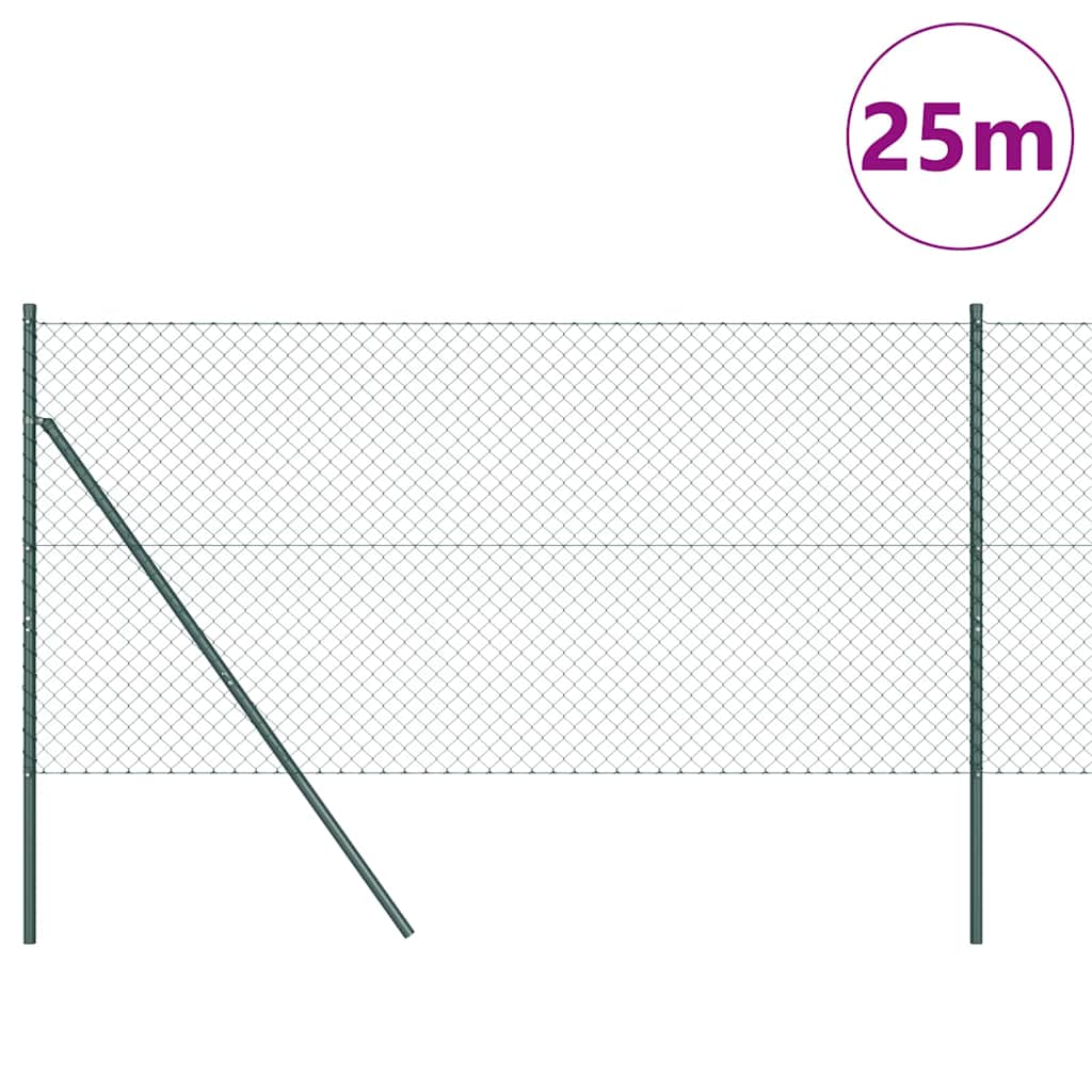 Afrasteringspaal Groen 25 x 1 m (40 x 40 mm gaas) Staal en PVC is nu te koop bij PeponiXL, paradijselijk wonen!