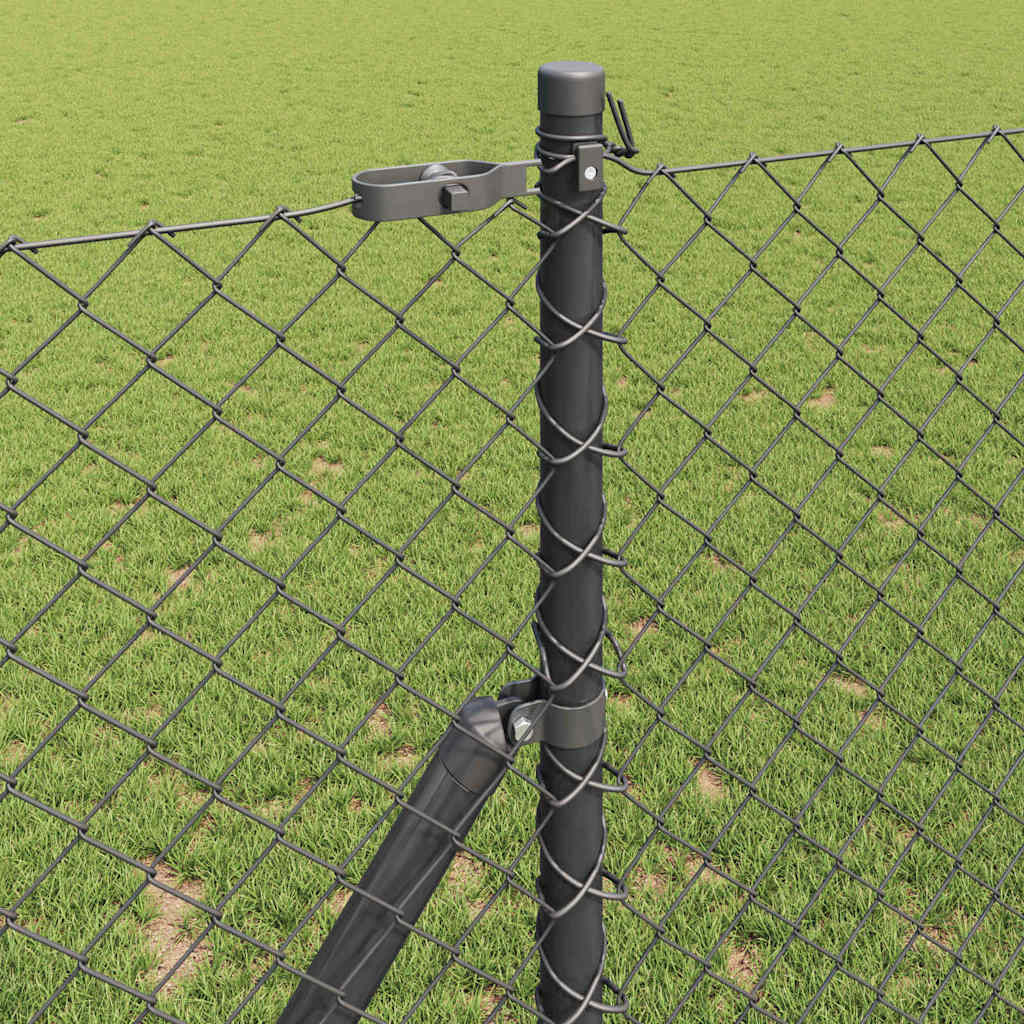 Afrasteringspaal Grijs 10 x 1 m (40 x 40 mm gaas) Staal en PVC is nu te koop bij PeponiXL, paradijselijk wonen!