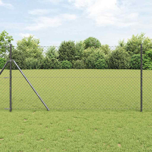 Afrasteringspaal Grijs 10 x 1 m (40 x 40 mm gaas) Staal en PVC is nu te koop bij PeponiXL, paradijselijk wonen!