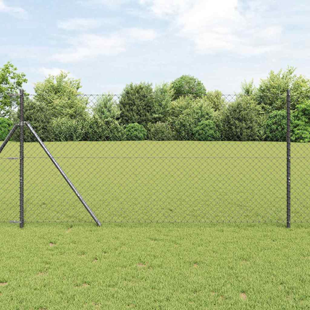 Afrasteringspaal Grijs 25 x 1 m (40 x 40 mm gaas) Staal en PVC is nu te koop bij PeponiXL, paradijselijk wonen!
