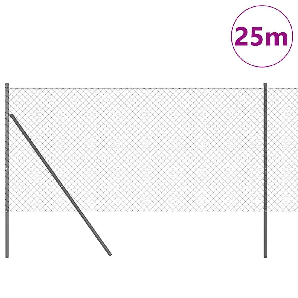 Afrasteringspaal Grijs 25 x 1 m (40 x 40 mm gaas) Staal en PVC is nu te koop bij PeponiXL, paradijselijk wonen!