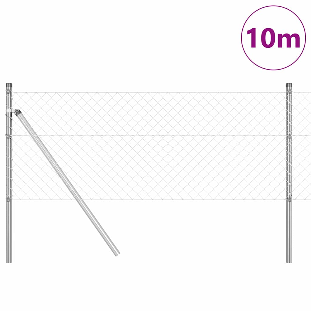 Afrasteringspaal Zilver 10 x 0,4 m (40 x 40 mm gaas) Staal is nu te koop bij PeponiXL, paradijselijk wonen!