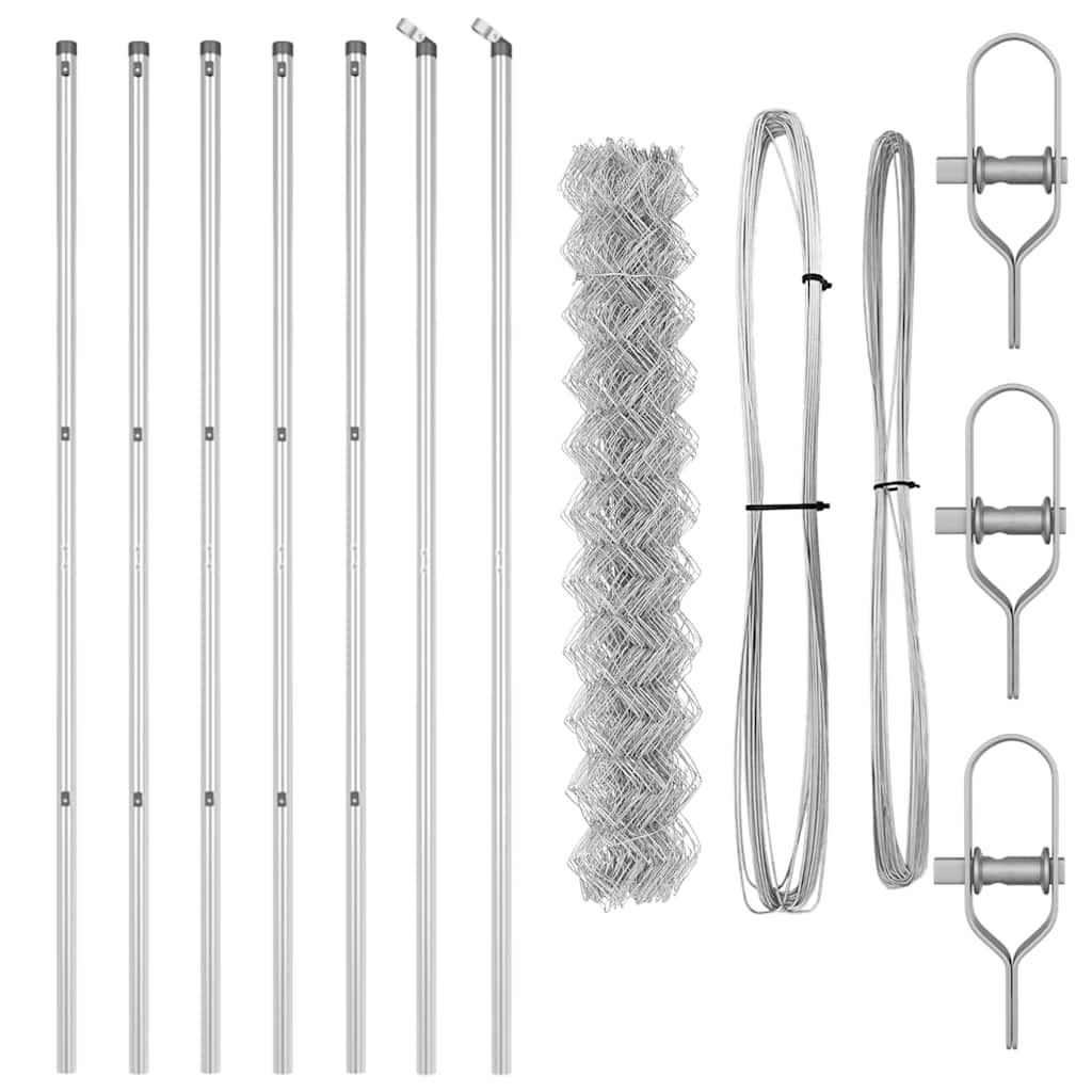 Afrasteringspaal Zilver 10 x 1,4 m (40 x 40 mm gaas) Staal is nu te koop bij PeponiXL, paradijselijk wonen!