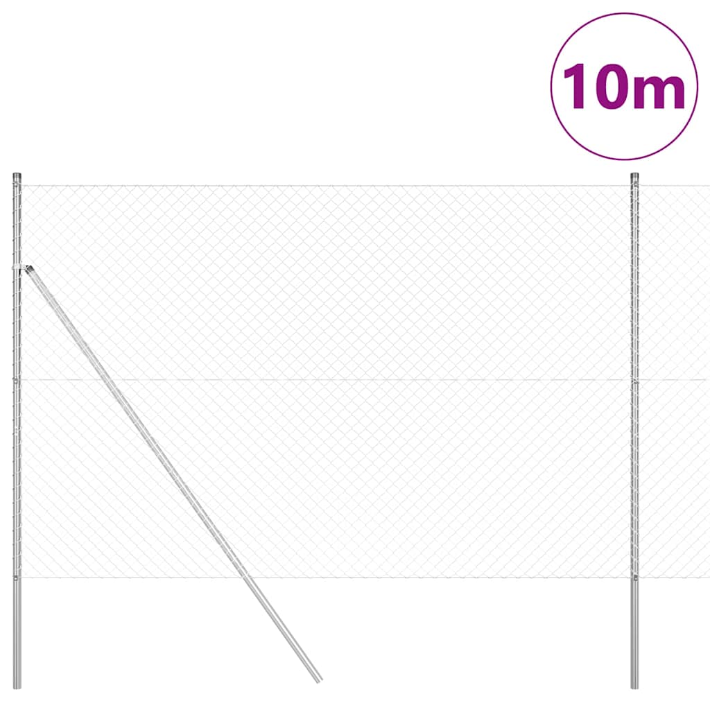 Afrasteringspaal Zilver 10 x 1,6 m (40 x 40 mm gaas) Staal is nu te koop bij PeponiXL, paradijselijk wonen!