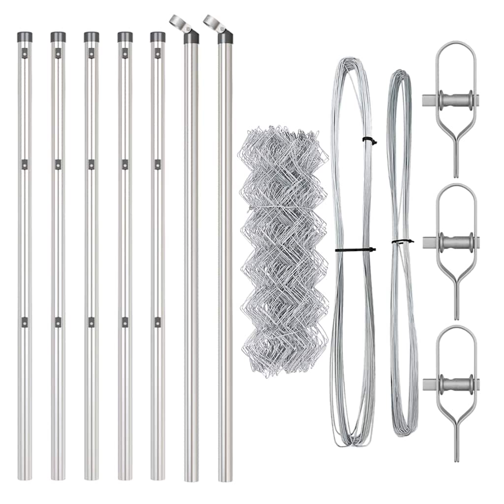 Afrasteringspaal Zilver 10 x 0,4 m (60 x 60 mm gaas) Staal is nu te koop bij PeponiXL, paradijselijk wonen!