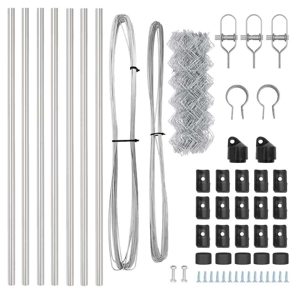 Afrasteringspaal Zilver 10 x 0,4 m (60 x 60 mm gaas) Staal is nu te koop bij PeponiXL, paradijselijk wonen!