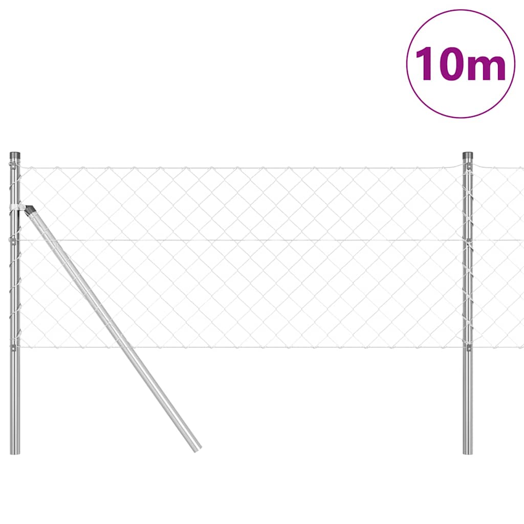Afrasteringspaal Zilver 10 x 0,8 m (60 x 60 mm gaas) Staal is nu te koop bij PeponiXL, paradijselijk wonen!