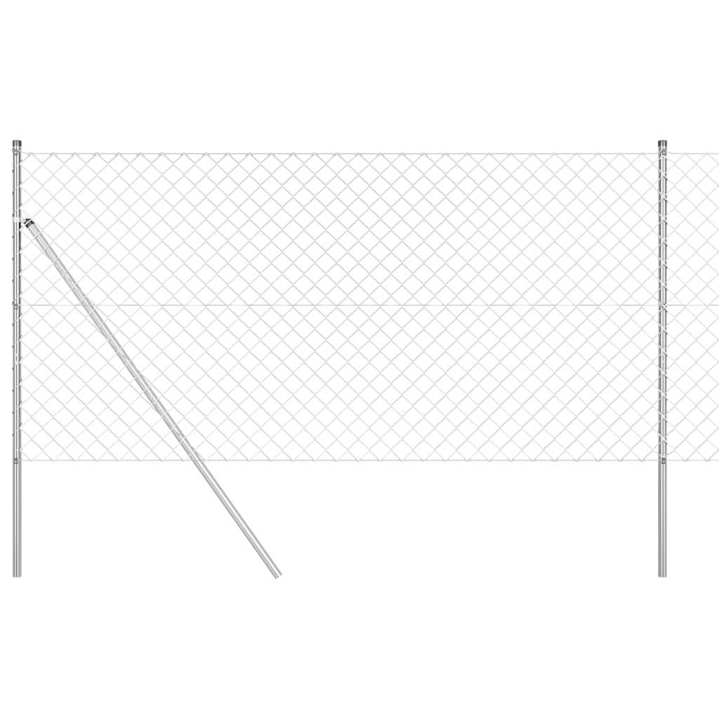 Afrasteringspaal Zilver 10 x 1 m (60 x 60 mm gaas) Staal is nu te koop bij PeponiXL, paradijselijk wonen!