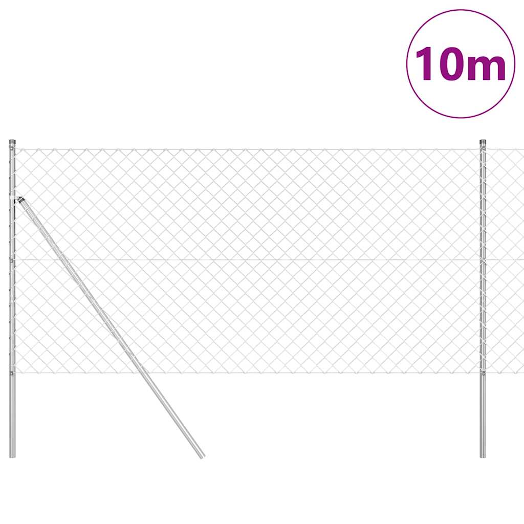 Afrasteringspaal Zilver 10 x 1,4 m (60 x 60 mm gaas) Staal is nu te koop bij PeponiXL, paradijselijk wonen!