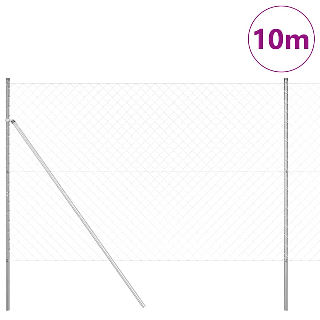 Afrasteringspaal Zilver 10 x 1,5 m (60 x 60 mm gaas) Staal is nu te koop bij PeponiXL, paradijselijk wonen!