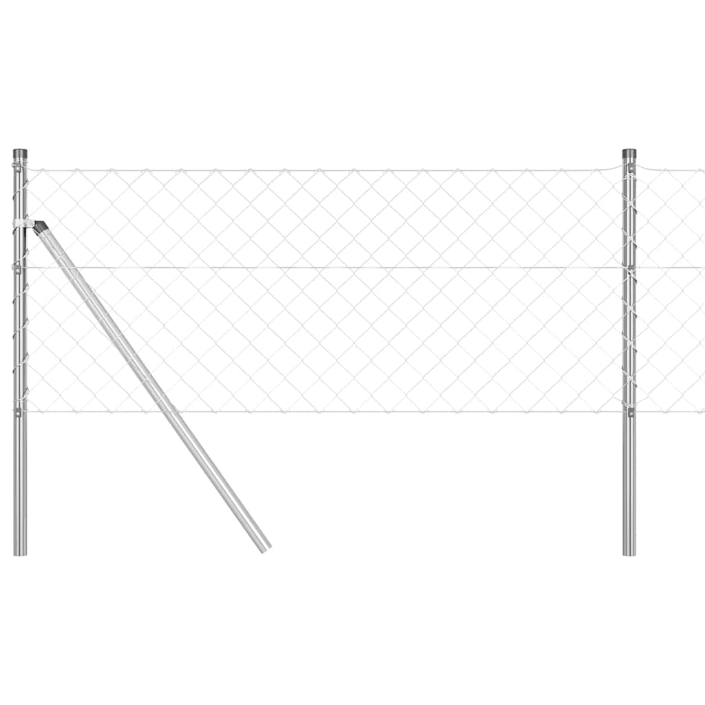 Afrasteringspaal Zilver 25 x 0,4 m (60 x 60 mm gaas) Staal is nu te koop bij PeponiXL, paradijselijk wonen!