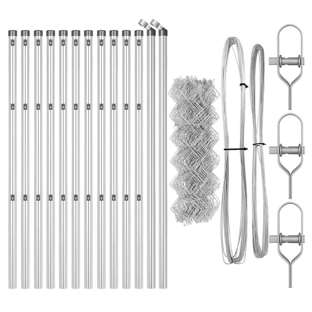 Afrasteringspaal Zilver 25 x 0,6 m (60 x 60 mm gaas) Staal is nu te koop bij PeponiXL, paradijselijk wonen!