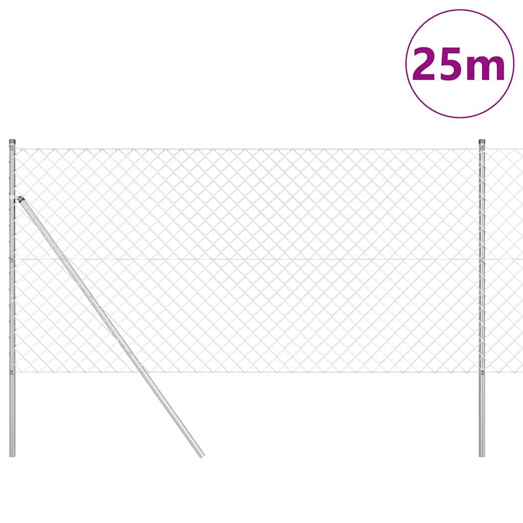 Afrasteringspaal Zilver 25 x 1,2 m (60 x 60 mm gaas) Staal is nu te koop bij PeponiXL, paradijselijk wonen!