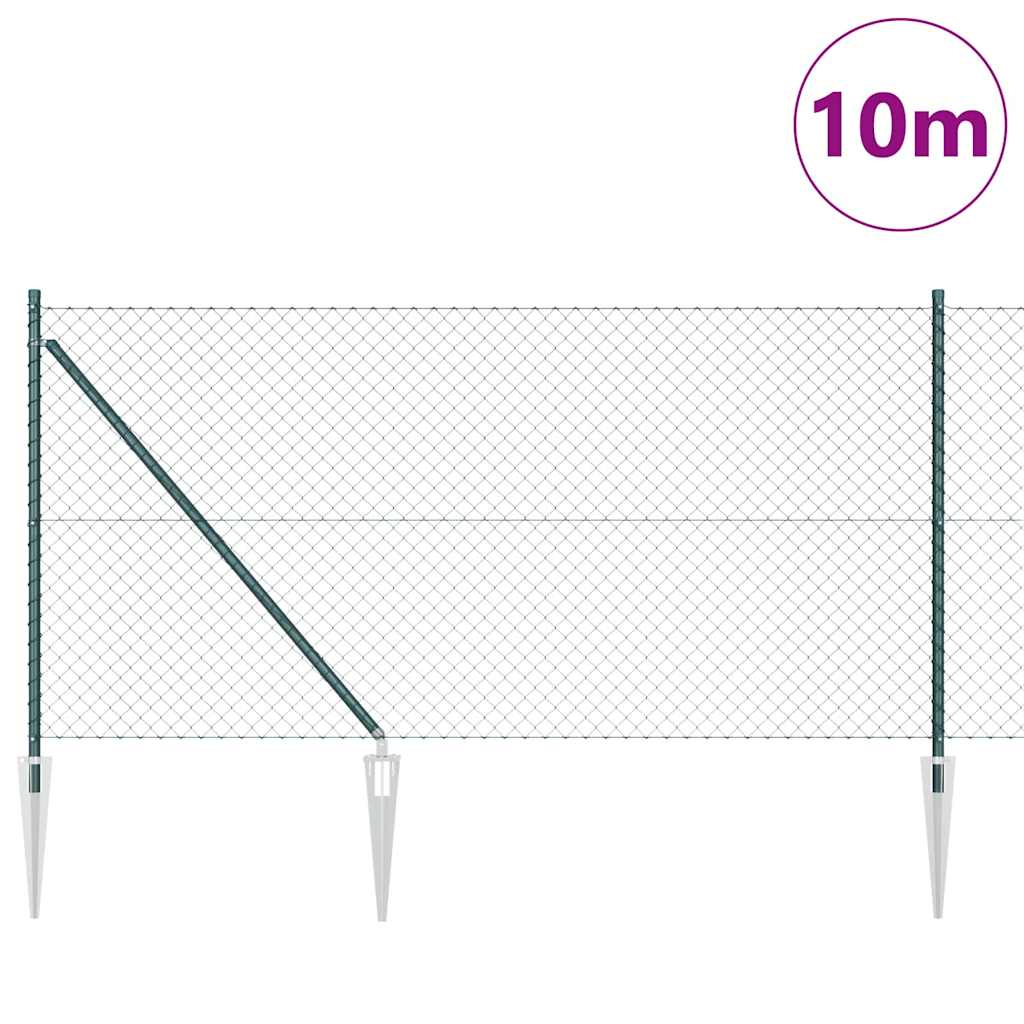 Afrasteringspaal Groen 10 x 1 m (40 x 40 mm gaas) Staal en PVC is nu te koop bij PeponiXL, paradijselijk wonen!