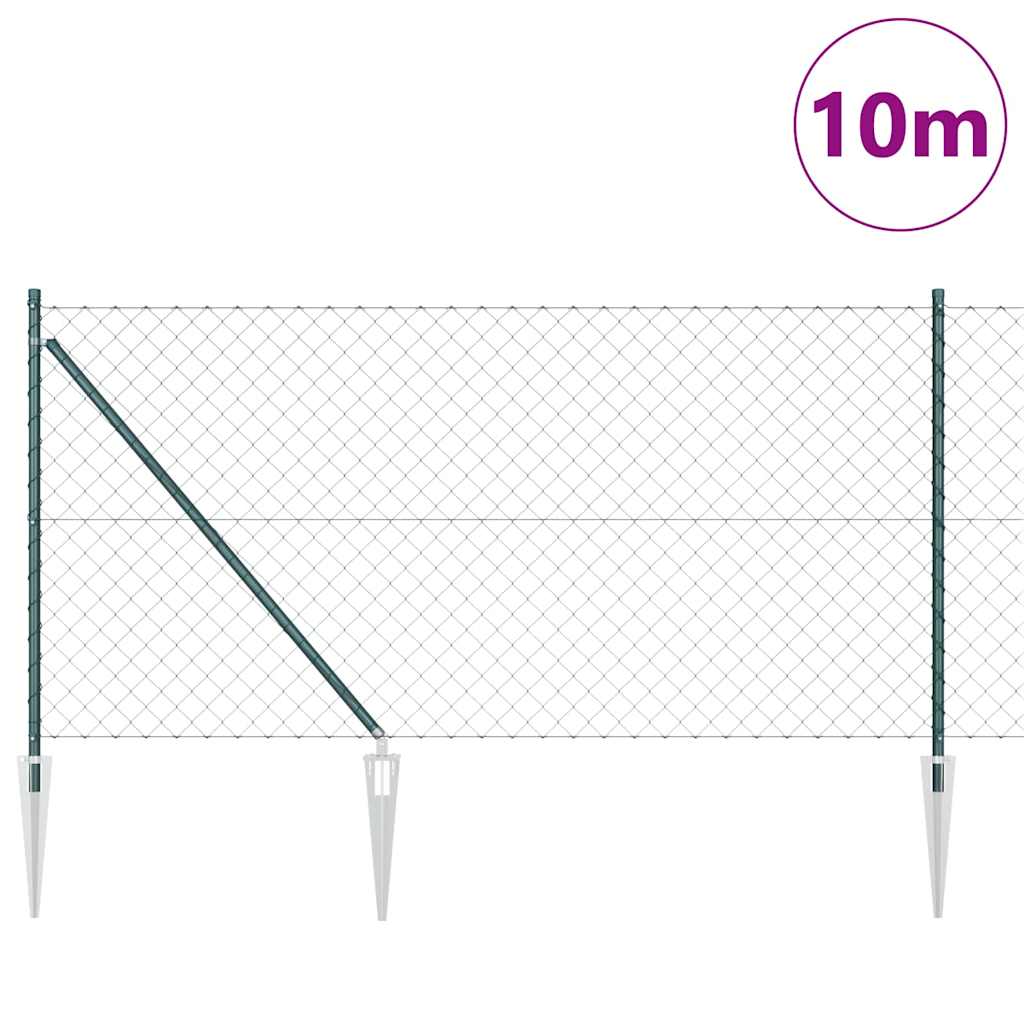 Afrasteringspaal Groen 10 x 1 m (60 x 60 mm gaas) Staal en PVC is nu te koop bij PeponiXL, paradijselijk wonen!