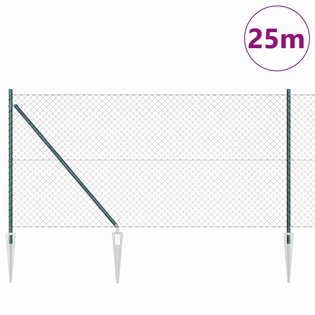 Afrasteringspaal Groen 25 x 1 m (40 x 40 mm gaas) Staal en PVC is nu te koop bij PeponiXL, paradijselijk wonen!