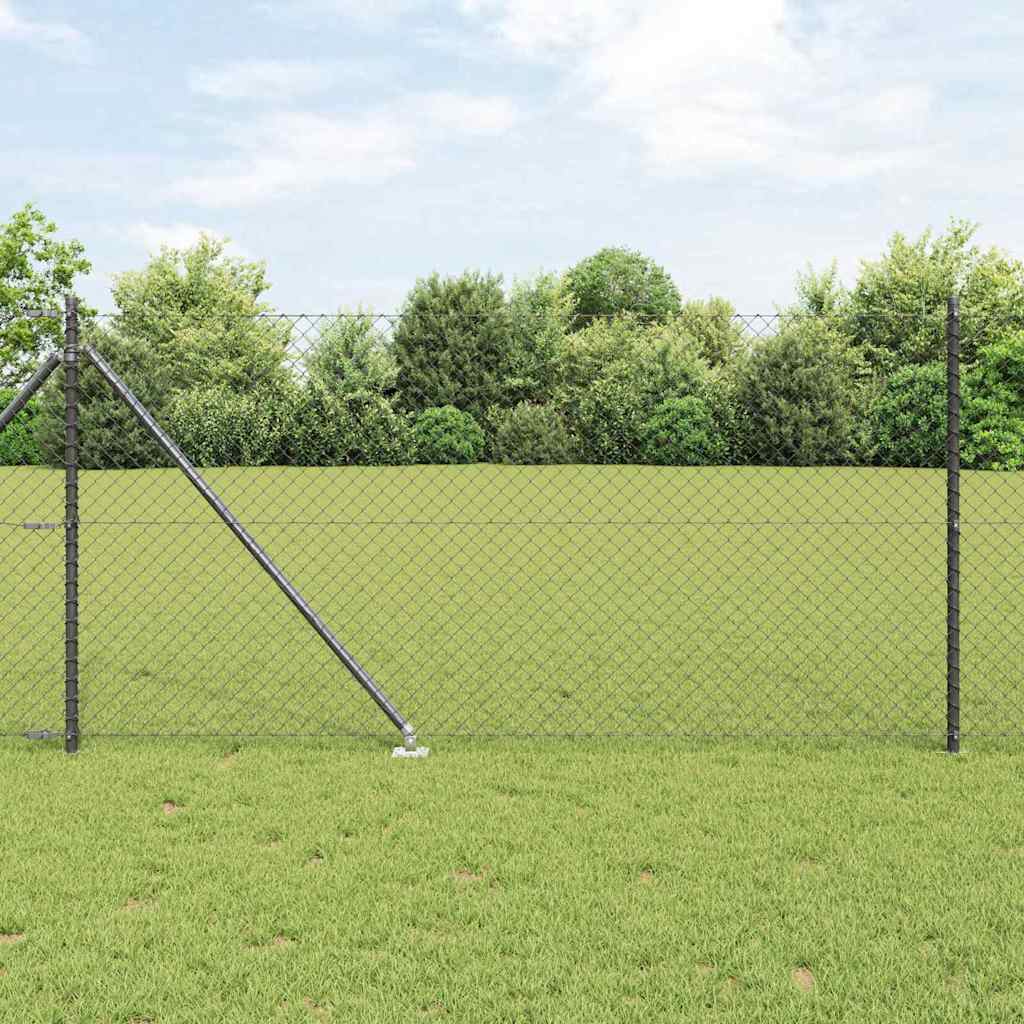 Afrasteringspaal Grijs 25 x 1 m (40 x 40 mm gaas) Staal en PVC is nu te koop bij PeponiXL, paradijselijk wonen!