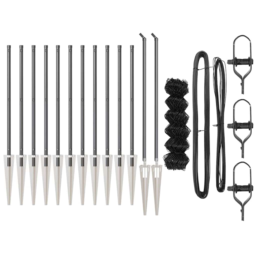 Afrasteringspaal Grijs 25 x 1 m (60 x 60 mm gaas) Staal is nu te koop bij PeponiXL, paradijselijk wonen!