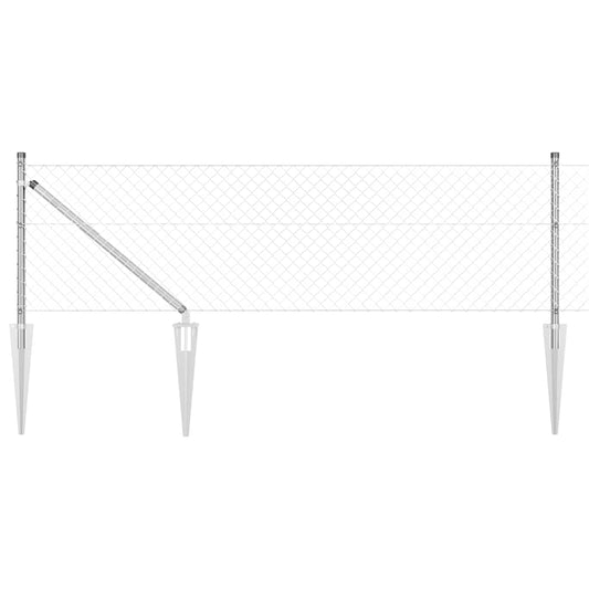 Afrasteringspaal Zilver 10 x 0,8 m (40 x 40 mm gaas) Staal is nu te koop bij PeponiXL, paradijselijk wonen!