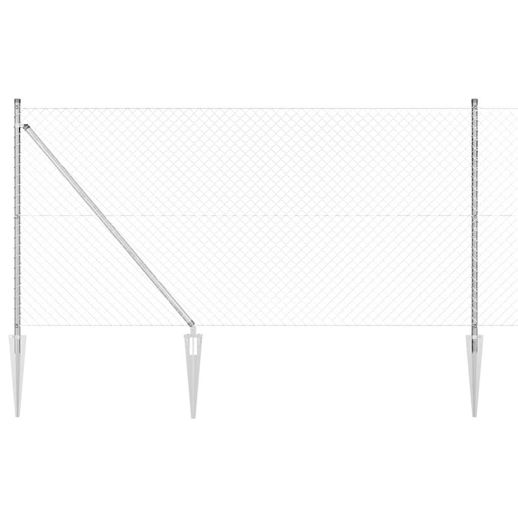 Afrasteringspaal Zilver 10 x 1 m (40 x 40 mm gaas) Staal is nu te koop bij PeponiXL, paradijselijk wonen!