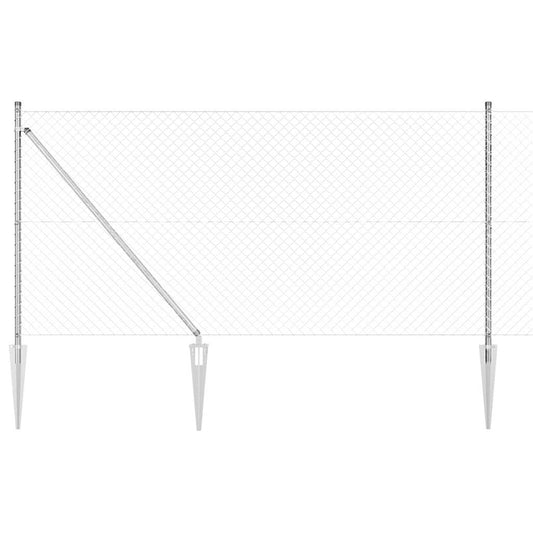 Afrasteringspaal Zilver 10 x 1 m (40 x 40 mm gaas) Staal is nu te koop bij PeponiXL, paradijselijk wonen!